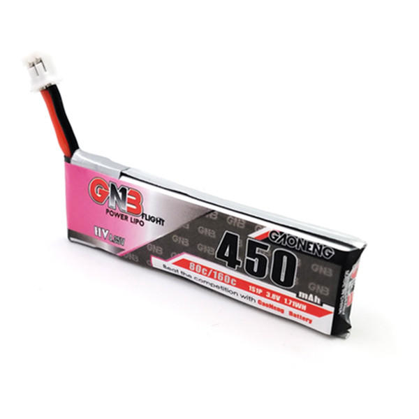 Gaoneng GNB 1S 450MAH 80C HV Li-Po Battery- PH 2.0