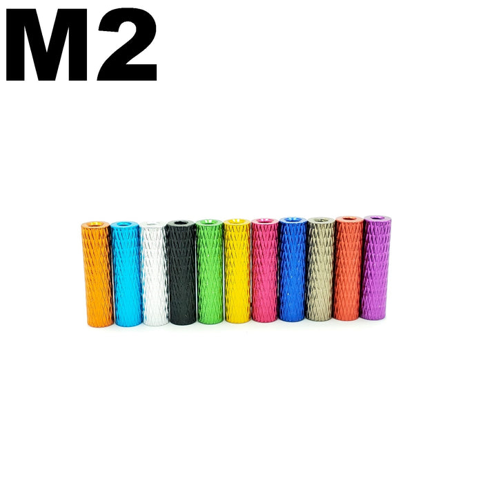 M2 Knurled Aluminum Standoff (5 Pcs.) - Choose Length