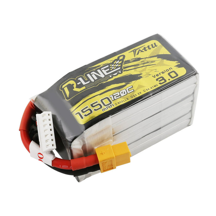 Tattu R-Line Version 3.0 1550mAh 22.2V 120C 6S1P Lipo Battery - XT60