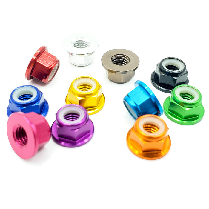 5mm Anodized Flanged Prop Locknut - (5 Pcs.) - Choose Color