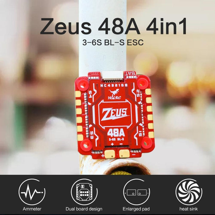 HGLRC Zeus 48A 4in1 ESC 3-6S BL_S with Heat Sink - 30x30mm