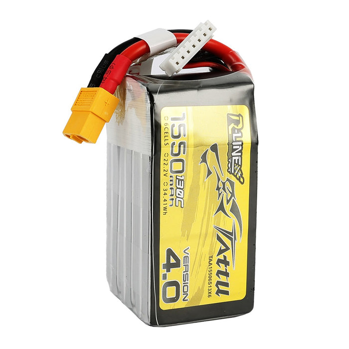 Tattu R-line Version 4.0 1550mah 22.2V 130C 6S1P Lipo Battery - XT60