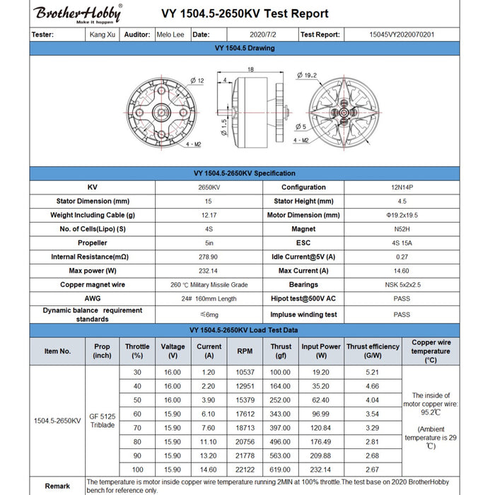 BrotherHobby VY 1504.5 2650KV Motor