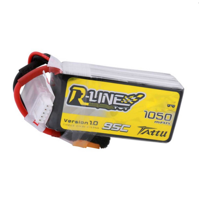 Tattu R-Line 1050mAh 95C 4S1P Lipo Battery Pack - XT60