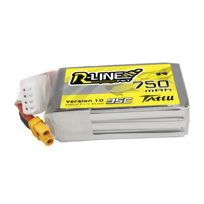 Tattu R-Line 750mAh 11.1V 95C 3S1P Lipo Battery Pack - XT30