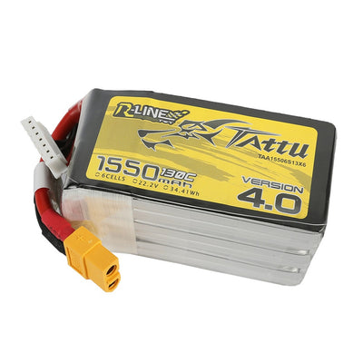 Tattu R-line Version 4.0 1550mah 22.2V 130C 6S1P Lipo Battery - XT60