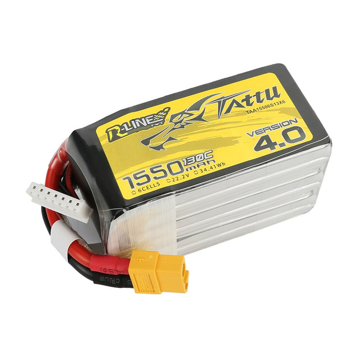 Tattu R-line Version 4.0 1550mah 22.2V 130C 6S1P Lipo Battery - XT60