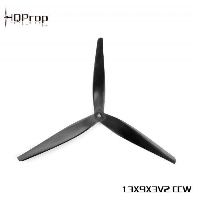 HQ X-Class Prop 13X9X3 V2 Black-Carbon Reinforced Nylon - Choose Rotation (1 Pc.)