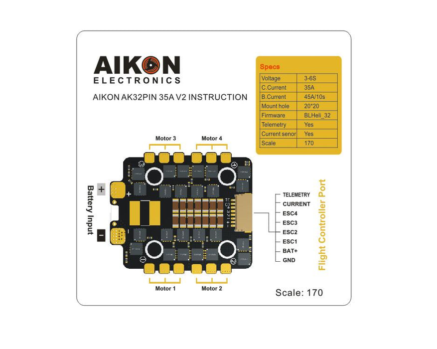 Aikon AK32PIN 4-in-1 35A 6S 20x20 "VERSION 2"