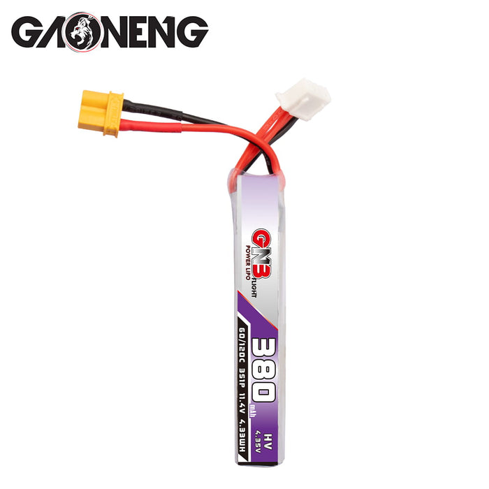 Gaoneng GNB 3S 380Mah 11.4V HV 60C Li-po Battery - XT30