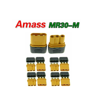 Amass MR30 Power Connectors for Motor to ESC Connection (Male + Female - 4 Sets, 8 pcs)