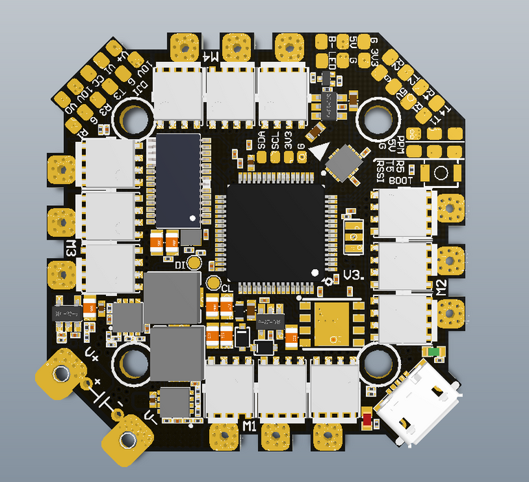 Aikon F7 60A BLHeli_S All-In-One Flight Controller - 25.5x25.5