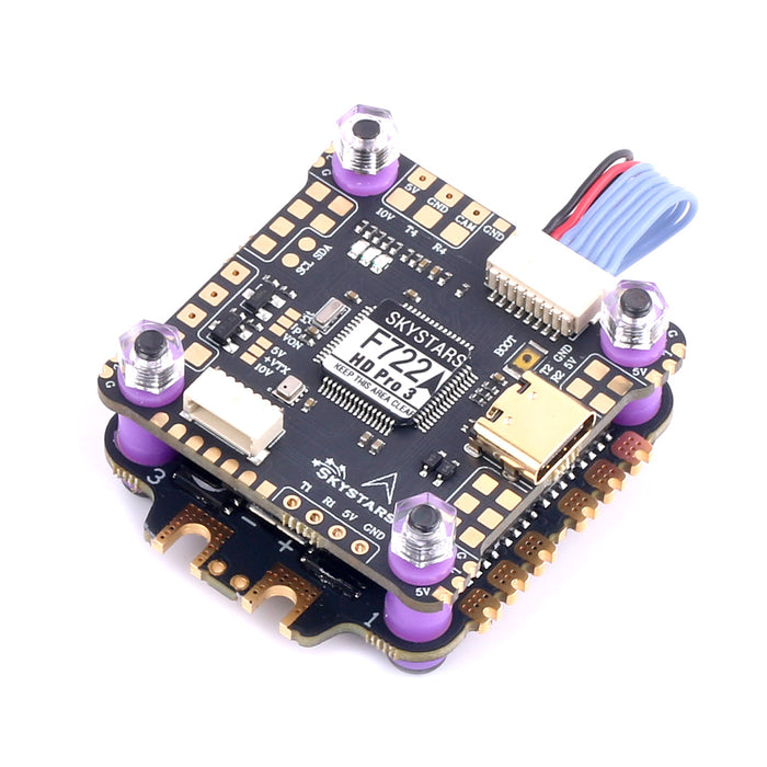 Skystars F7HD Pro 3 Flight controller and KO45A Blheli-32 128KHz ESC Stack - 30x30mm