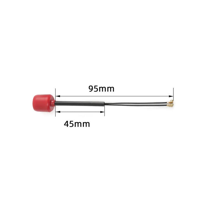 FlyFishRC Dual Band 5.8Ghz/2.4GHz U.FL Antenna For DJI O3 (Red) - Choose Length