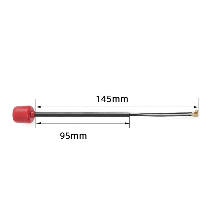 FlyFishRC Dual Band 5.8Ghz/2.4GHz U.FL Antenna For DJI O3 (Red) - Choose Length