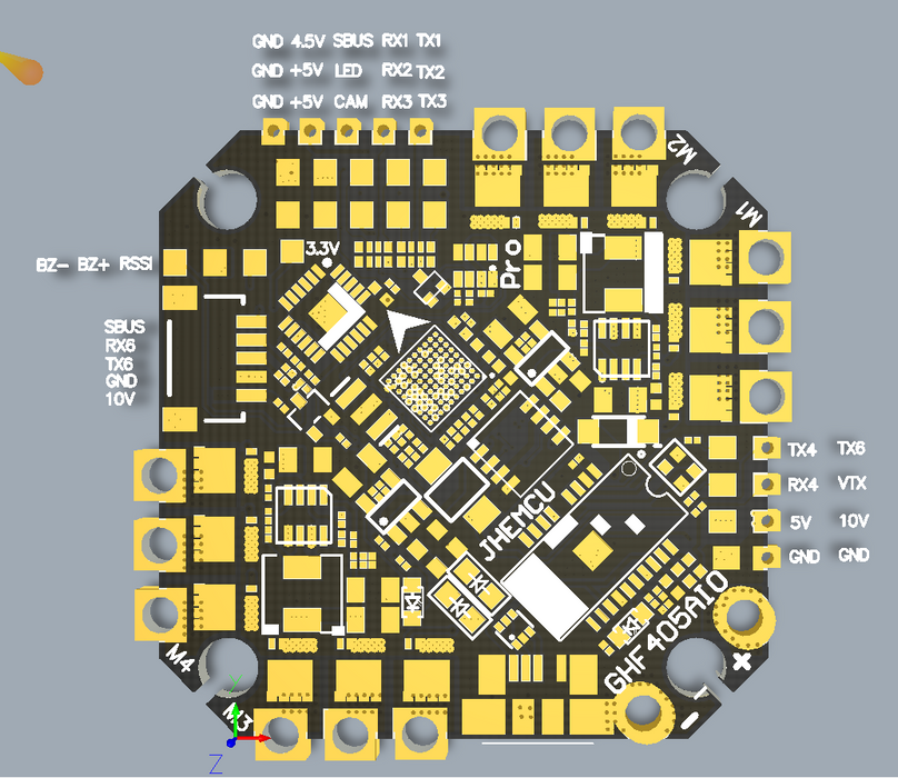 JHEMCU GHF405 PRO Bluejay 40A 3-6S AIO Whoop Flight Controller