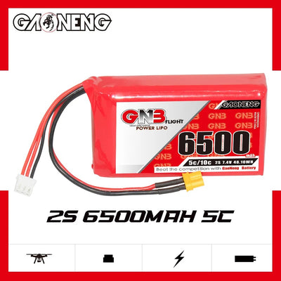 GAONENG GNB 2S 7.4V 6500mAh 5C LiPo Battery XT30 for Radiomaster Boxer