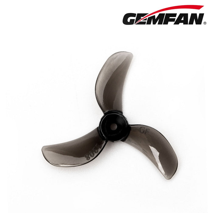 Gemfan 1208-3 31MM Tri blade 1.5mm Shaft (4CW+4CCW) Poly Carbonate - Clear Black