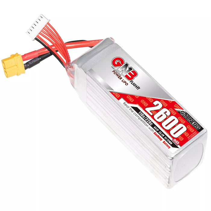 Gaoneng GNB 2600mAh 22.2V 6S 110C Long Range/Cinelifter Lipo Battery - XT60