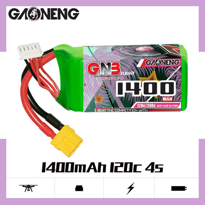 Gaoneng GNB 1400mAh 14.8V 4S 120C Lipo Battery - XT60