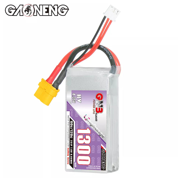 Gaoneng GNB 1300mAh 7.6V 2S HV 60C Lipo Battery - XT60