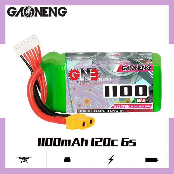 Gaoneng GNB 1100mAh 22.2V 6S 120C Lipo Battery - XT60