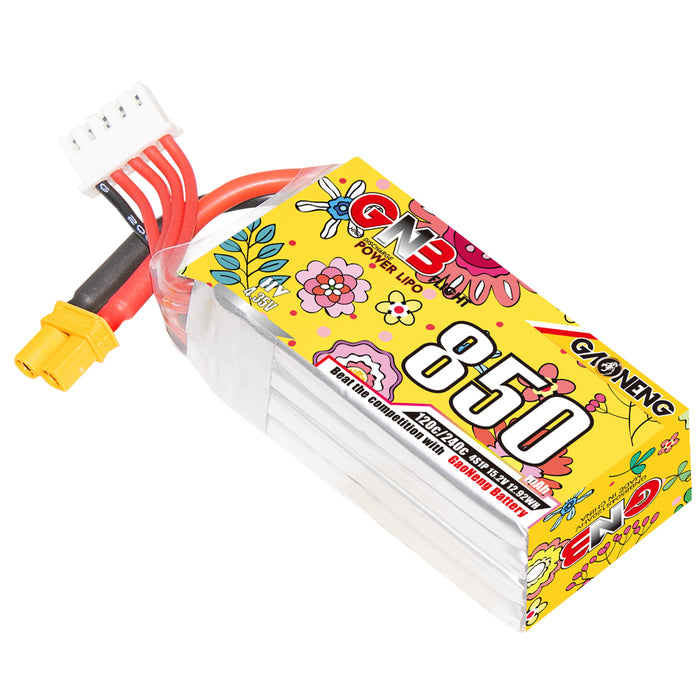 Gaoneng GNB 850mAh 15.2V 4S HV 120C Lipo Battery - XT30