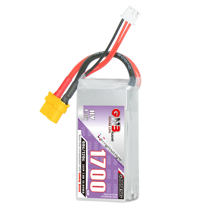 Gaoneng GNB 1700mAh 7.6V 2S 60C HV Lipo Battery - XT30