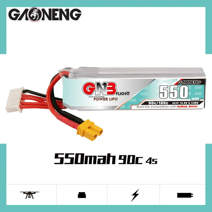 Gaoneng GNB 550mAh 14.8V 4S 90C Lipo Battery - XT30