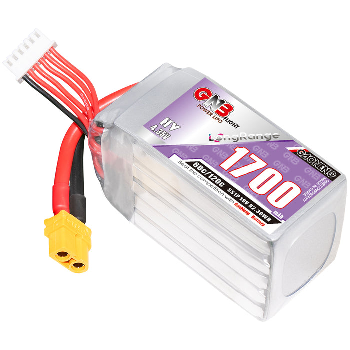 Gaoneng GNB 1700mAh 19V 5S 60C HV Lipo Battery - XT60