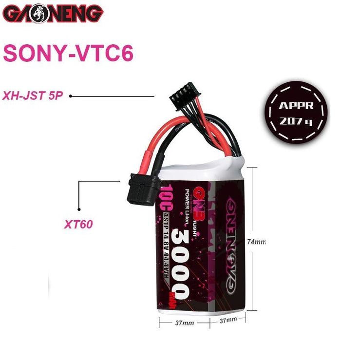 GNB 3000mAh 4S 10C Li-ion Sony VTC6 Long Range Battery - XT60