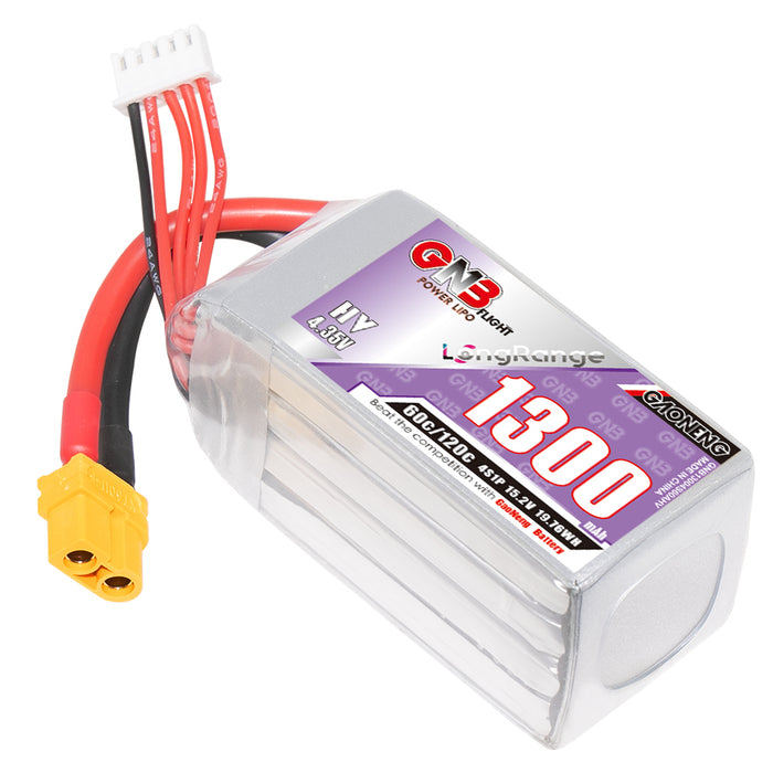 Gaoneng GNB 1300mAh 15.2V 4S HV 60C Lipo Battery - XT60