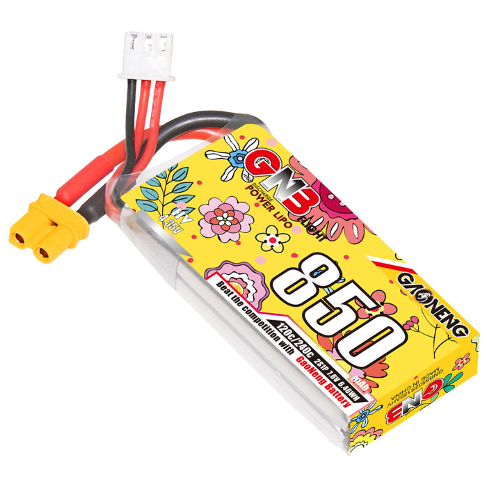 Gaoneng GNB 850mAh 7.6V 2S HV 120C Lipo Battery - XT30