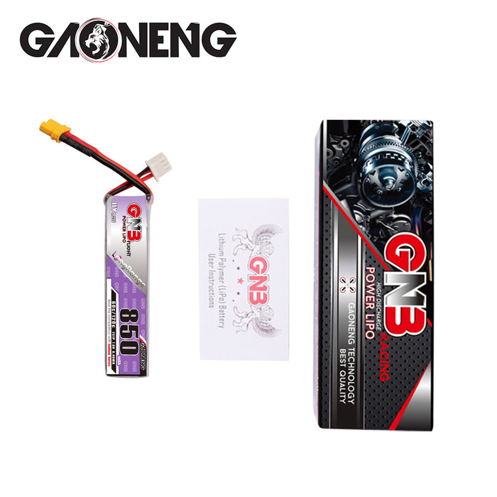 Gaoneng GNB 850mAh 2S 7.6V 60C/120C HV Lipo Battery - XT30