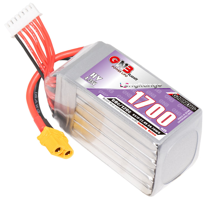 Gaoneng GNB 1700mAh 22.8V 6S 60C HV Lipo Battery - XT60