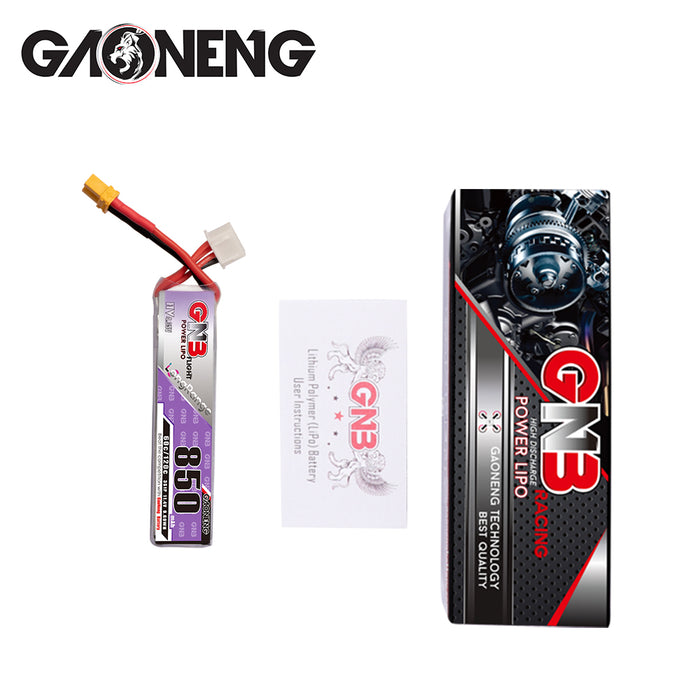 Gaoneng GNB 850mAh 3S 11.4V 60C/120C HV Lipo Battery - XT30