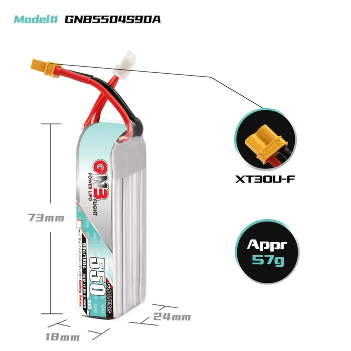 Gaoneng GNB 550mAh 14.8V 4S 90C Lipo Battery - XT30