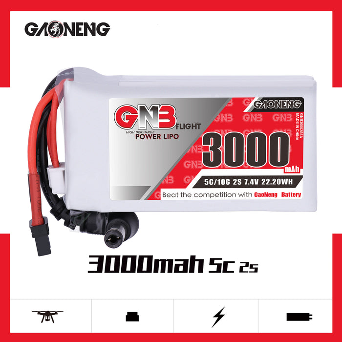 Gaoneng GNB 3000MAH 2S 5C Goggles Lipo Battery Power Indicator