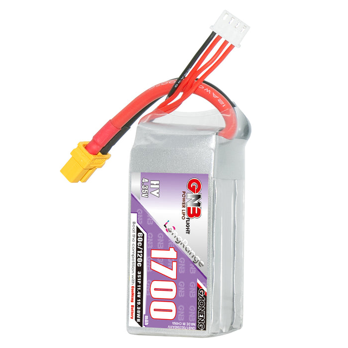 Gaoneng GNB 1700mAh 11.4V 3S 60C HV Lipo Battery - XT30