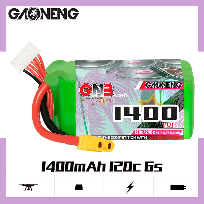 Gaoneng GNB 1400mAh 22.2V 6S 120C Lipo Battery - XT60