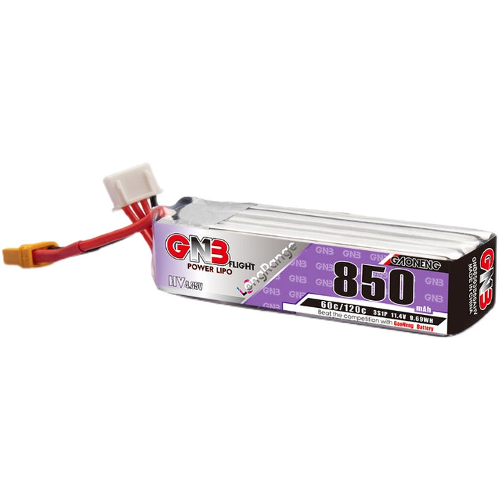 Gaoneng GNB 850mAh 3S 11.4V 60C/120C HV Lipo Battery - XT30