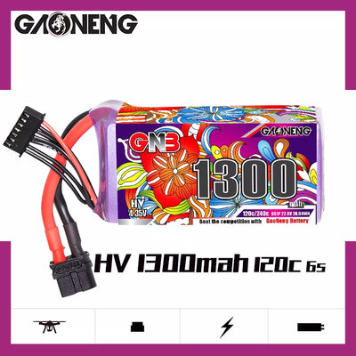 Gaoneng GNB 1300mAh 22.8V 6S HV 120C Lipo Battery - XT60
