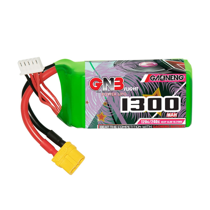 Gaoneng GNB 1300mAh 14.8V 4S 120C Lipo Battery - XT60