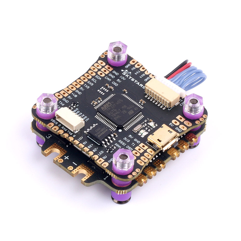 Skystars F4 F405 Flight controller and 55A Blheli-S ESC fly tower