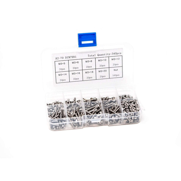 M3 Stainless Steel Bolt 340 Piece Kit
