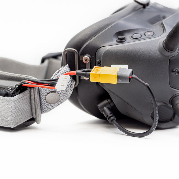 DJI FPV Goggle Power Cable - Short for Strap Mounted Battery (XT60 TO DC)