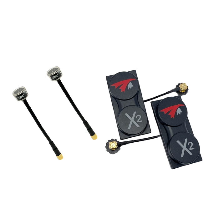 TrueRC X2-AIR MK II 5.8GHz Patch Antenna Pair W/ OCP Omni Antenna Pair for HDzero VRX4 - LHCP