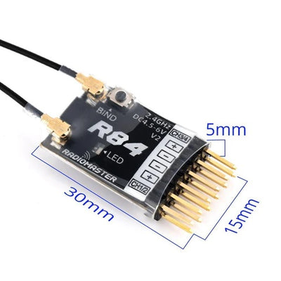 Radiomaster R84 V2 4CH Frsky D8/D16 and Futaba SFHSS Compatible PWM Receiver