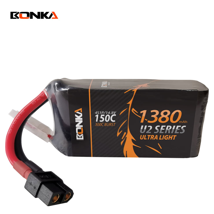 Bonka U2 Ultra Light 1380mAh 4S 14.8V 150C FPV Racing LiPo Battery