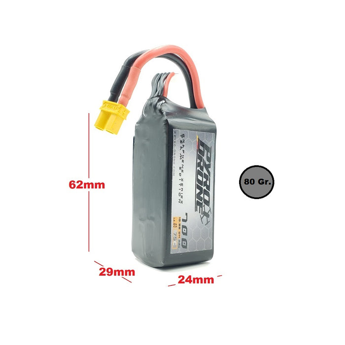 Pyrodrone Graphene 700mAh 4S 14.8V 75C - XT30